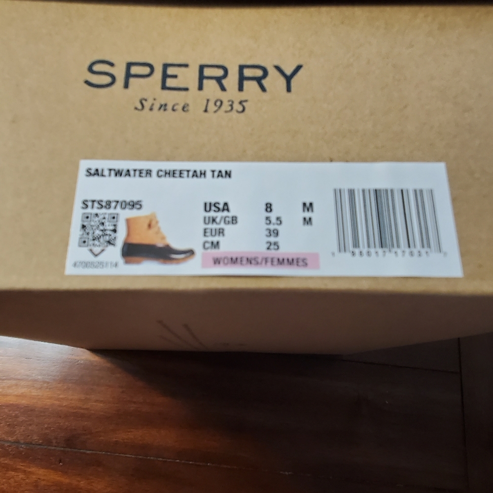 Sperry Cheetah Print Duck Boot New In Box Women's Size 8 An All-Weather Boot - Picture 4 of 15